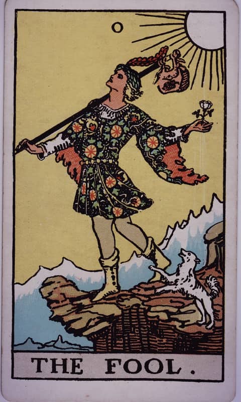 The Fool tarot card, Rider Waite Smith deck