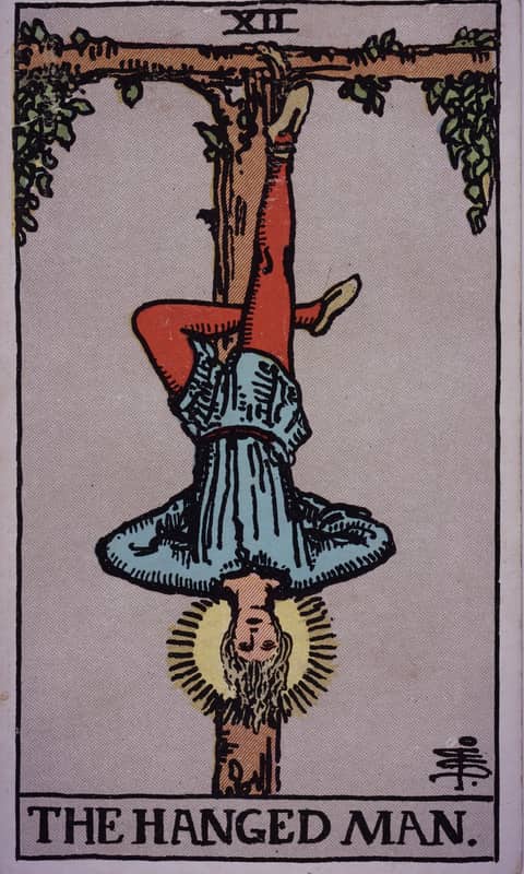 The Hanged Man tarot card, Rider Waite Smith deck
