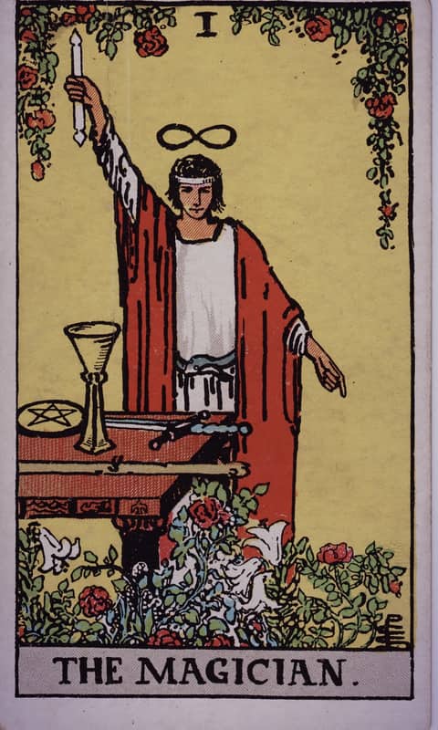 The Magician tarot card, Rider Waite Smith deck