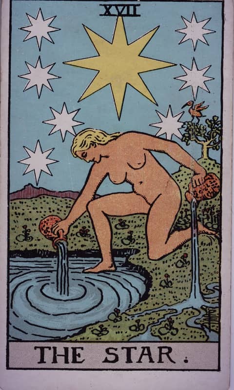 The Star tarot card, Rider Waite Smith deck