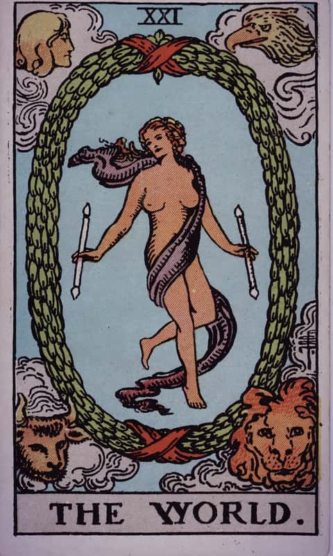 The World tarot card, Rider Waite Smith deck